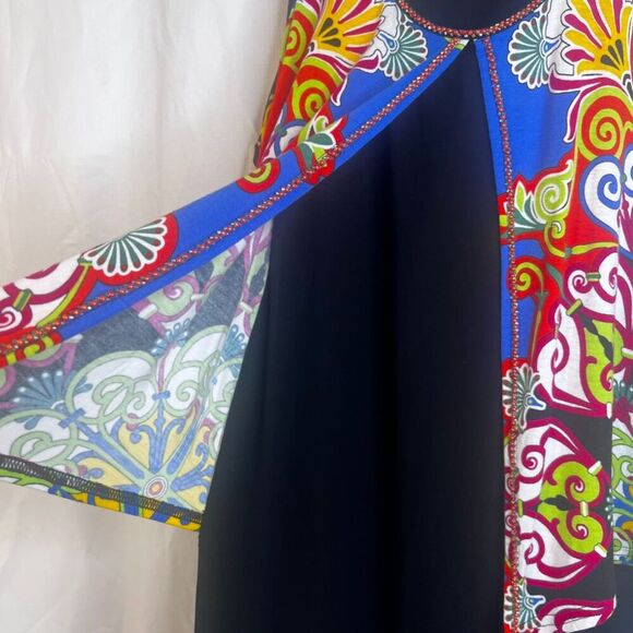 Joyous & Free Dress Sleeveless Beaded Patterned Attached Vest Size Medium - Picture 7 of 11